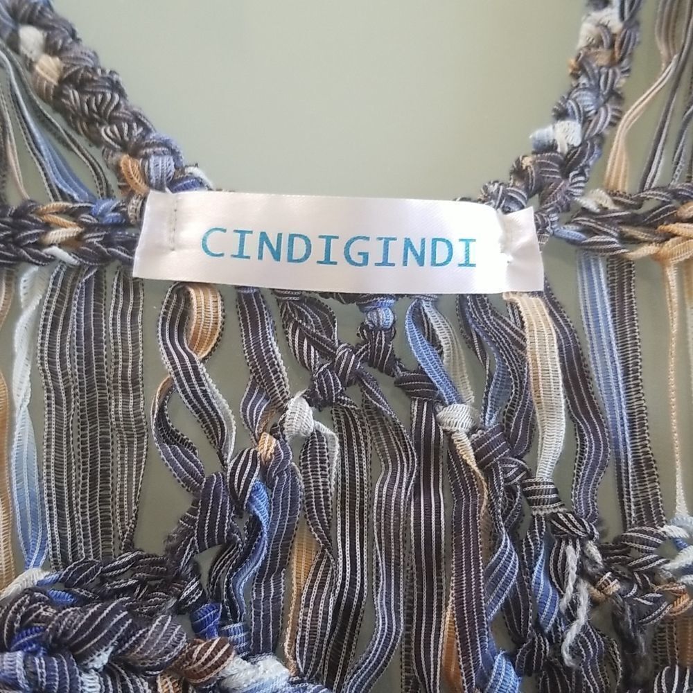 CINDIGINDI Boho Hippie Retro Fringe Top/Coverup size OS - Picture 5 of 5